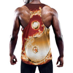 Flaming Yin Yang Print Training Tank Top