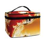Flaming Yin Yang Print Travel Makeup Bag