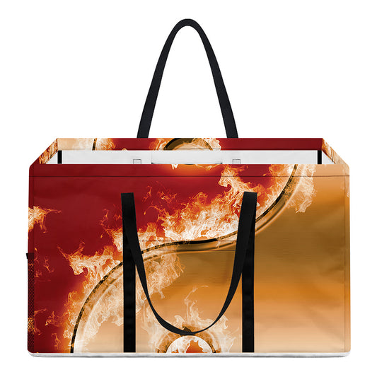 Flaming Yin Yang Print Utility Tote Bag