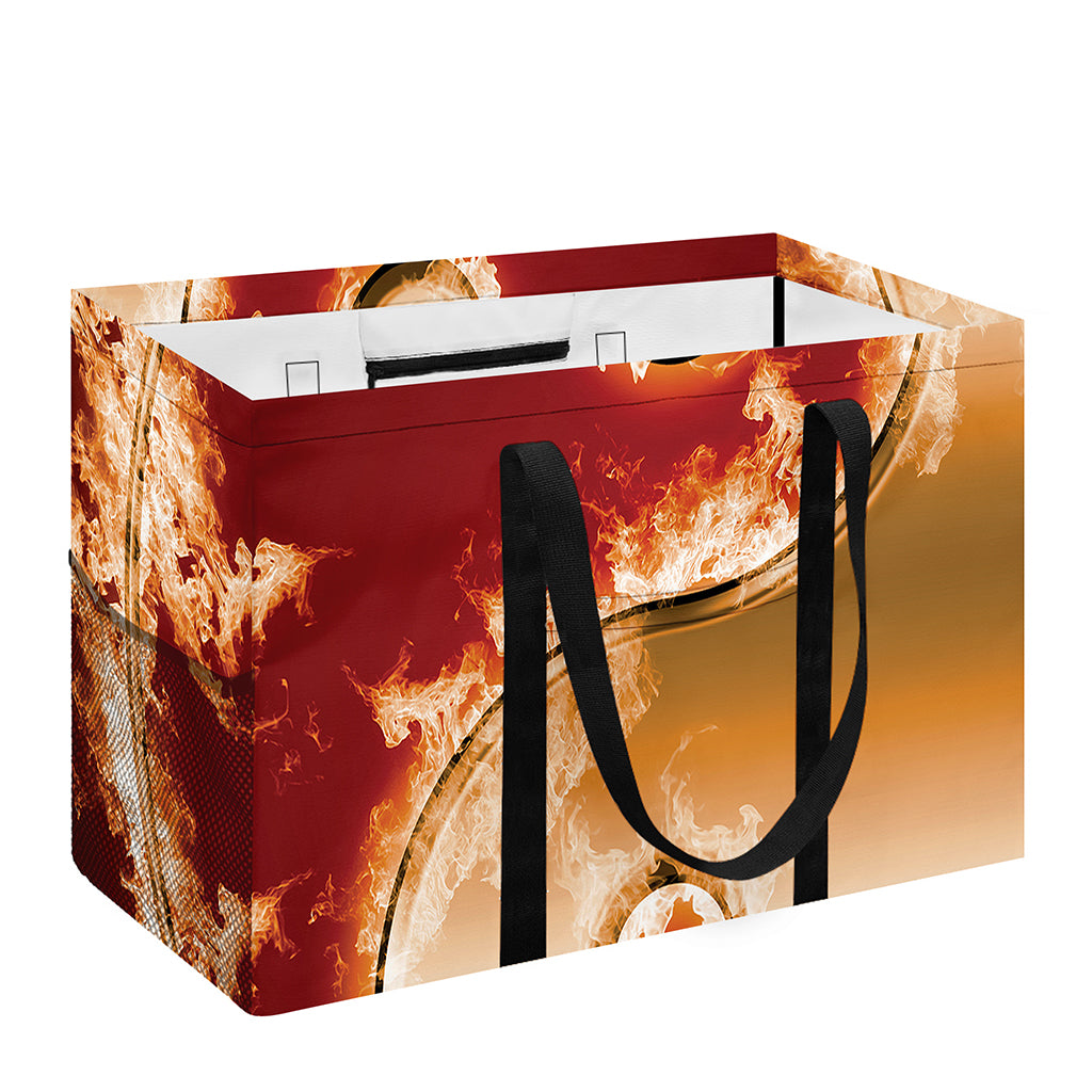 Flaming Yin Yang Print Utility Tote Bag