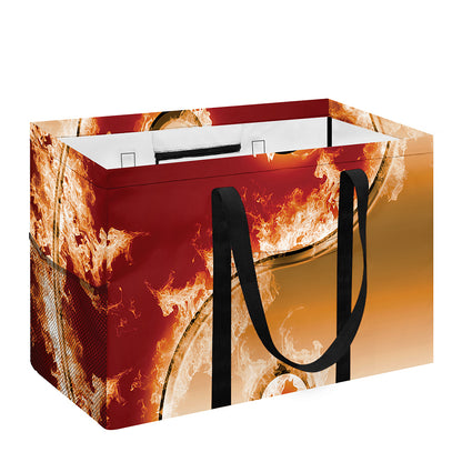 Flaming Yin Yang Print Utility Tote Bag