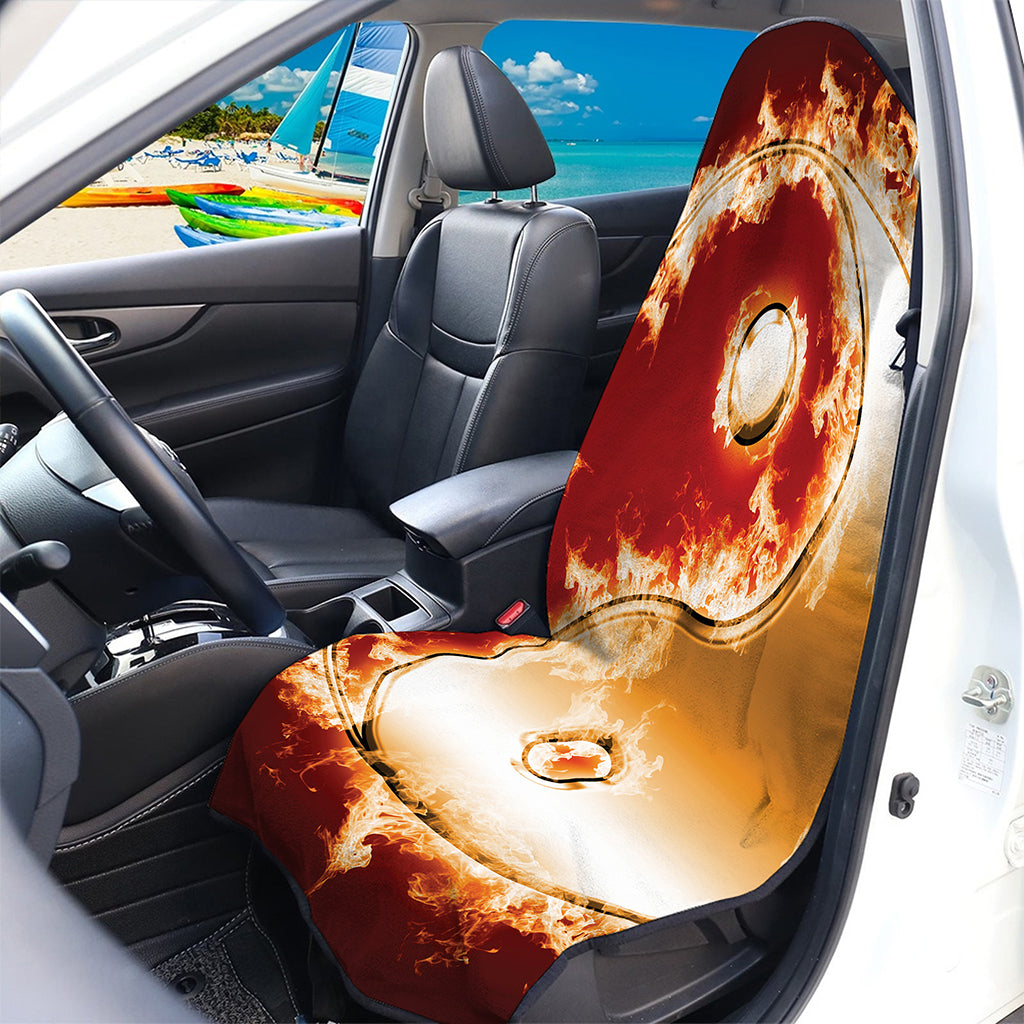 Flaming Yin Yang Print Waterproof Car Seat Cover