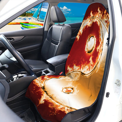 Flaming Yin Yang Print Waterproof Car Seat Cover