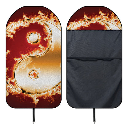 Flaming Yin Yang Print Waterproof Car Seat Cover