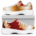 Flaming Yin Yang Print White Chunky Shoes