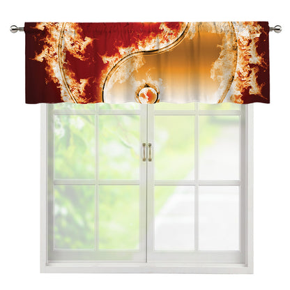 Flaming Yin Yang Print Window Valance