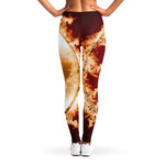 Flaming Yin Yang Print Women's Leggings