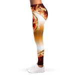 Flaming Yin Yang Print Women's Leggings