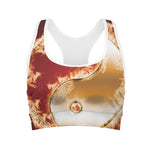 Flaming Yin Yang Print Women's Sports Bra