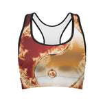 Flaming Yin Yang Print Women's Sports Bra