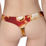 Flaming Yin Yang Print Women's Thong