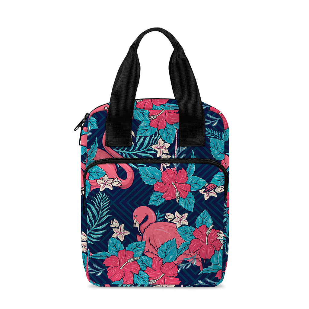 Flamingo And Hawaiian Floral Print Bible Tote Bag