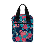 Flamingo And Hawaiian Floral Print Bible Tote Bag