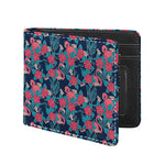 Flamingo And Hawaiian Floral Print Bifold Wallet