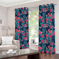 Flamingo And Hawaiian Floral Print Dimout Grommet Curtains
