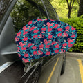 Flamingo And Hawaiian Floral Print Car Side Mirror Covers