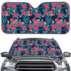 Flamingo And Hawaiian Floral Print Car Windshield Sun Shade