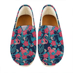 Flamingo And Hawaiian Floral Print Casual Shoes