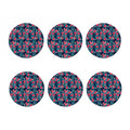 Flamingo And Hawaiian Floral Print Coaster Set