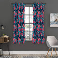 Flamingo And Hawaiian Floral Print Grommet Curtain Panels