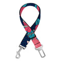 Flamingo And Hawaiian Floral Print Dog Seat Belt