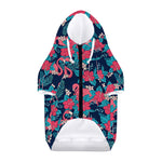 Flamingo And Hawaiian Floral Print Dog Zip Up Hoodie