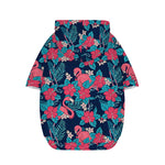 Flamingo And Hawaiian Floral Print Dog Zip Up Hoodie