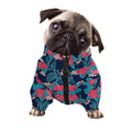 Flamingo And Hawaiian Floral Print Dog Zip Up Jacket