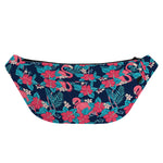 Flamingo And Hawaiian Floral Print Fanny Pack