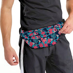 Flamingo And Hawaiian Floral Print Fanny Pack