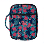 Flamingo And Hawaiian Floral Print Front Pocket Bible Bag