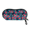 Flamingo And Hawaiian Floral Print Glasses Case