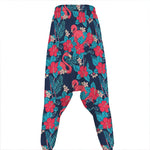 Flamingo And Hawaiian Floral Print Hammer Pants