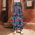 Flamingo And Hawaiian Floral Print Harem Pants