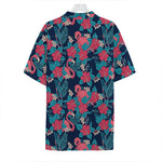 Flamingo And Hawaiian Floral Print Hawaiian Shirt