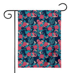 Flamingo And Hawaiian Floral Print House Flag