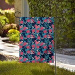 Flamingo And Hawaiian Floral Print House Flag