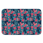 Flamingo And Hawaiian Floral Print Indoor Door Mat