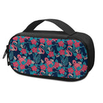 Flamingo And Hawaiian Floral Print Insulin Cooler Travel Case