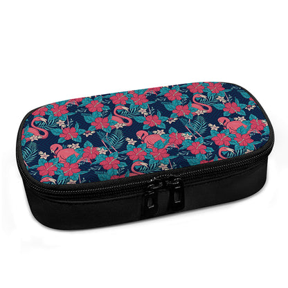 Flamingo And Hawaiian Floral Print Insulin Cooler Travel Case