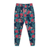 Flamingo And Hawaiian Floral Print Jogger Pants