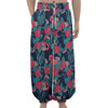 Flamingo And Hawaiian Floral Print Lantern Pants