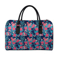 Flamingo And Hawaiian Floral Print Leather Duffel Bag