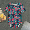 Flamingo And Hawaiian Floral Print Men's Bodysuit