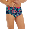 Flamingo And Hawaiian Floral Print Men's Briefs