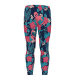 Flamingo And Hawaiian Floral Print Men's leggings