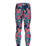 Flamingo And Hawaiian Floral Print Men's leggings