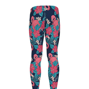 Flamingo And Hawaiian Floral Print Men's leggings