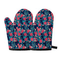 Flamingo And Hawaiian Floral Print Oven Mitts
