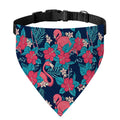 Flamingo And Hawaiian Floral Print Over The Collar Dog Bandana